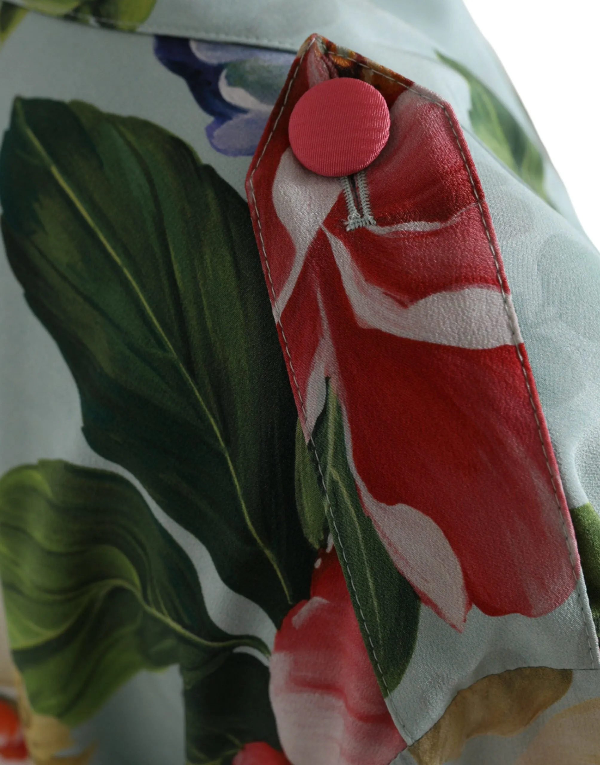 Elegant Floral Silk Trench Jacket sold by Louxly product image thumbnail 5