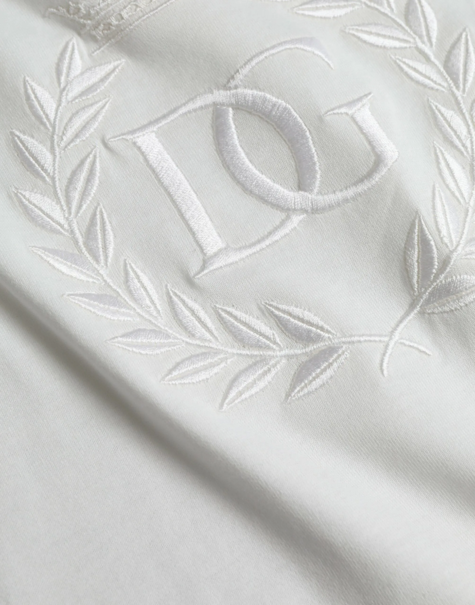 White Logo Embossed Cotton Crewneck T-shirt sold by Louxly product image thumbnail 4