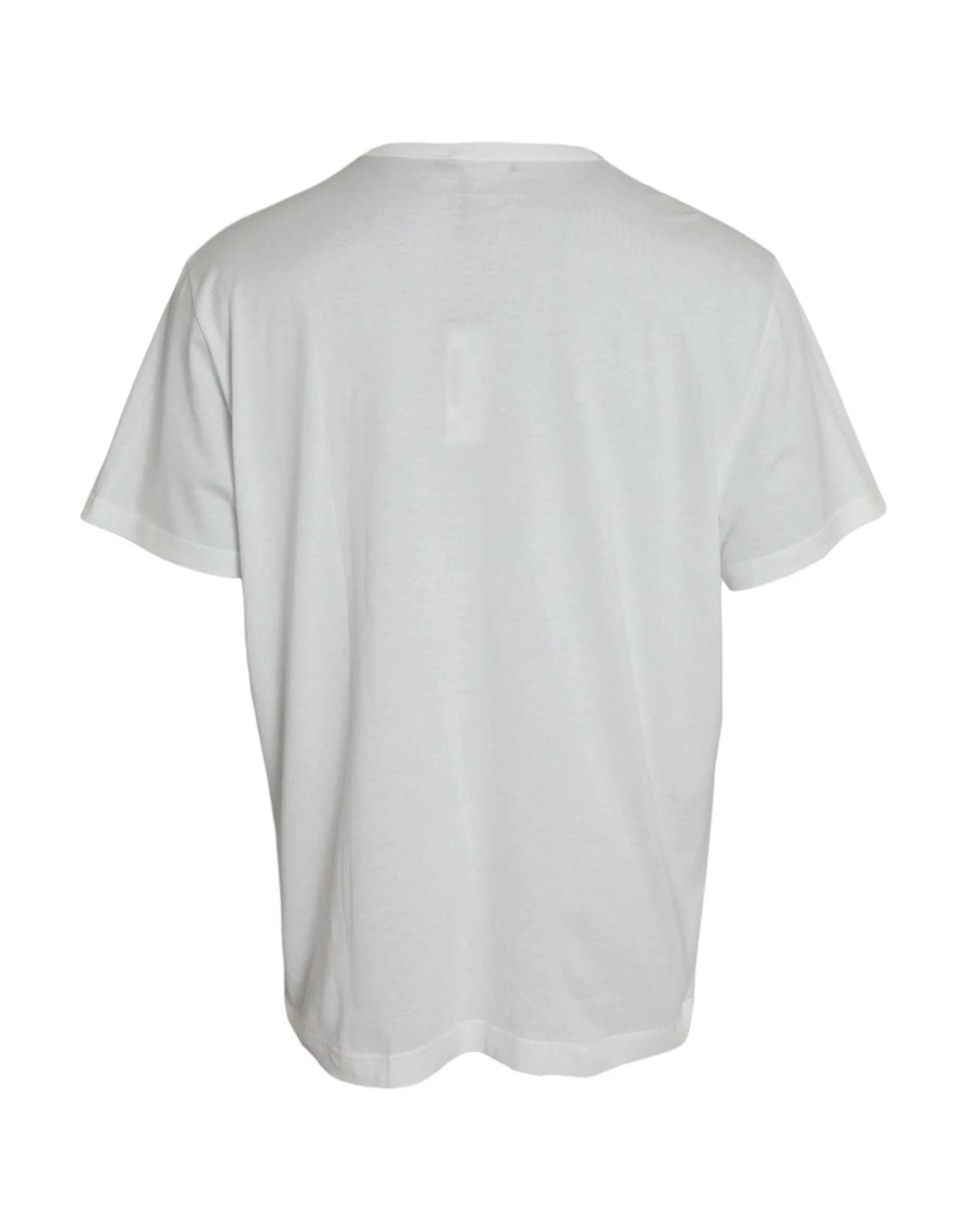 White Logo Embossed Cotton Crewneck T-shirt sold by Louxly product image thumbnail 2