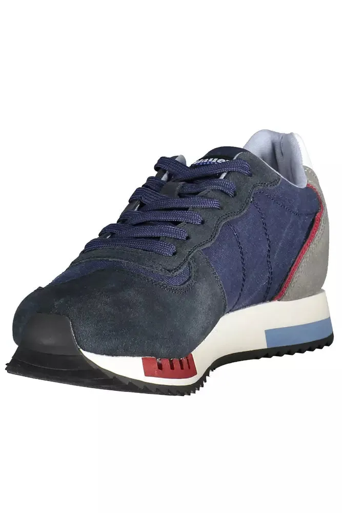 Blue Leather Men Sneaker sold by Louxly product image thumbnail 3