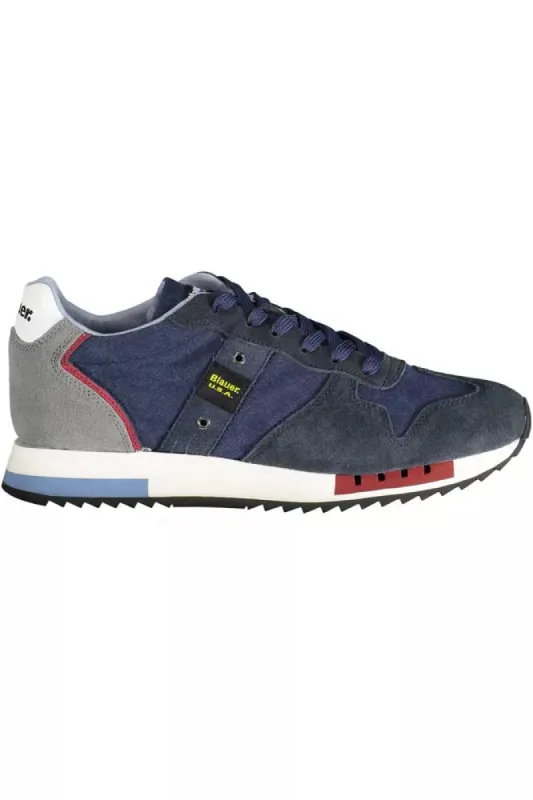 Blue Leather Men Sneaker sold by Louxly