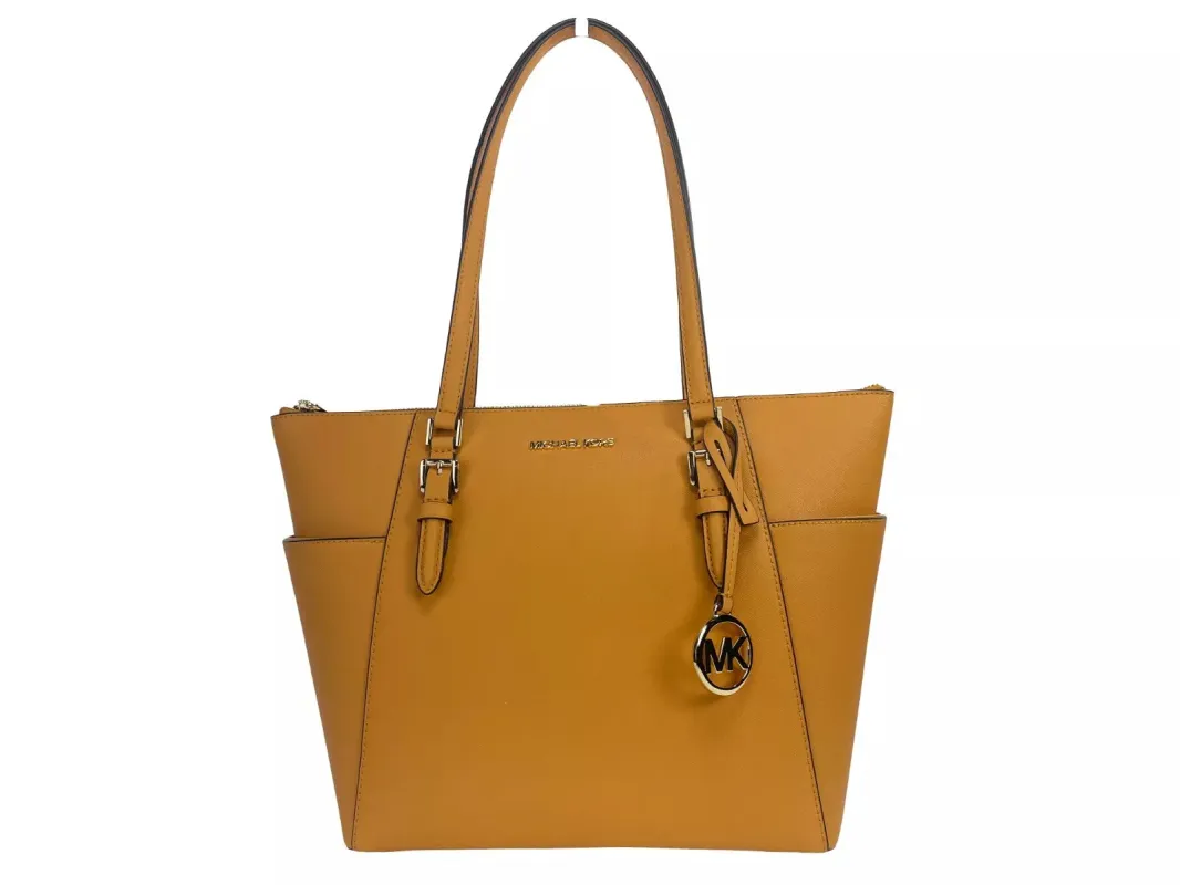 Charlotte Cider Large Leather Top Zip Tote Bag Purse sold by Louxly