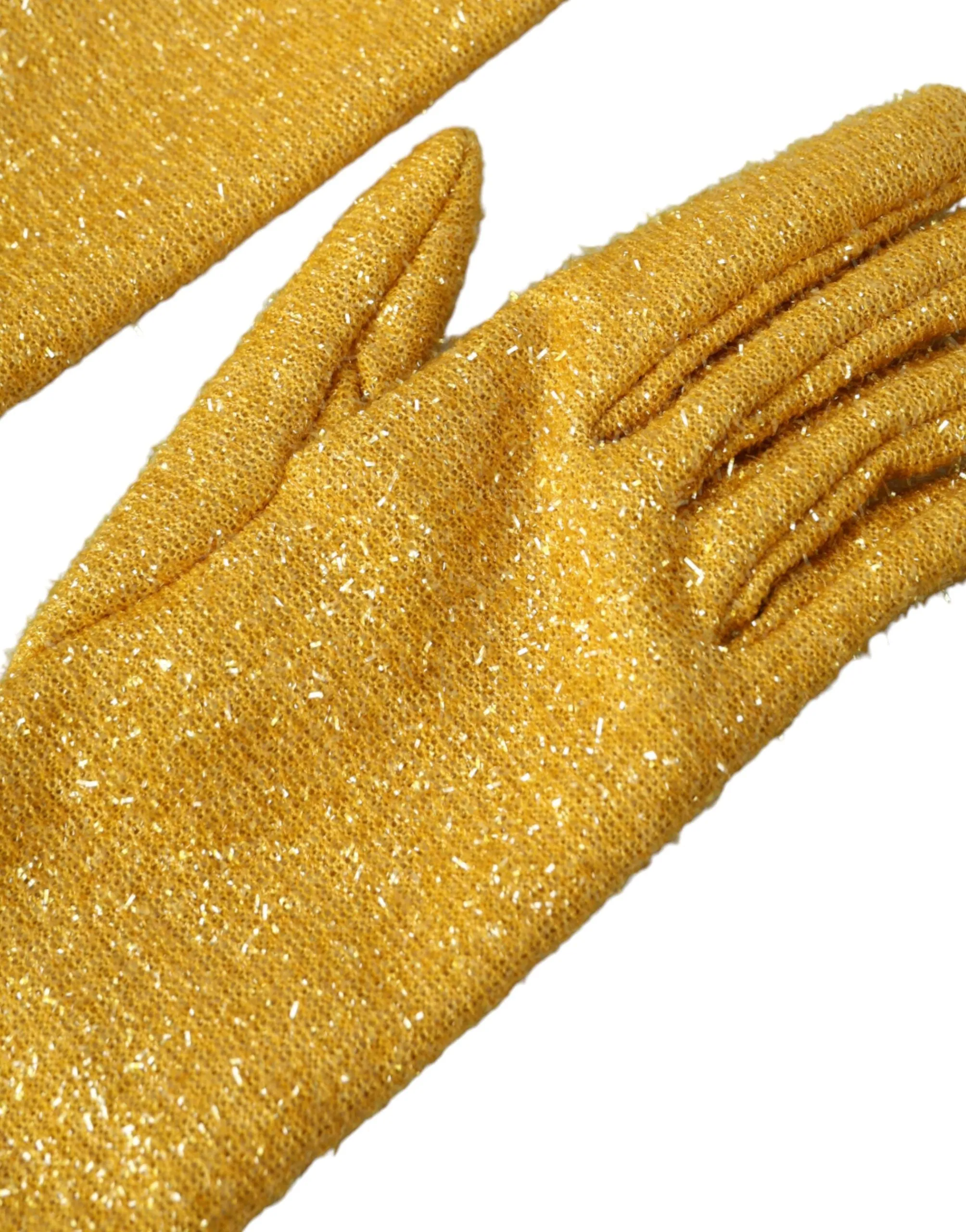 Gold Lurex Fantasia Mid Arm Length Gloves sold by Louxly product image thumbnail 5