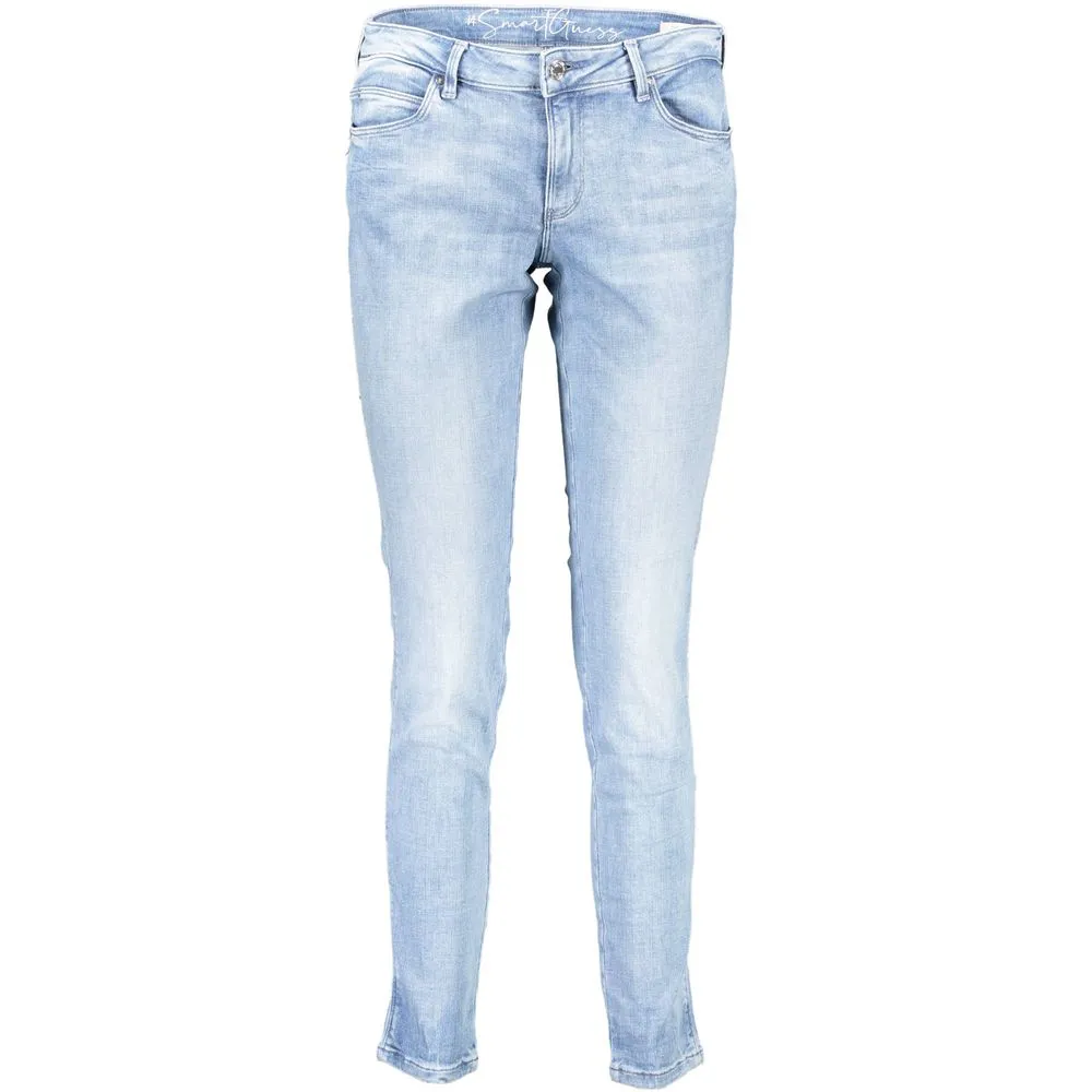 Light Blue Cotton Women Jeans sold by Louxly