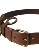 Brown Calf Leather Gold Metal Buckle Belt Men sold by Louxly