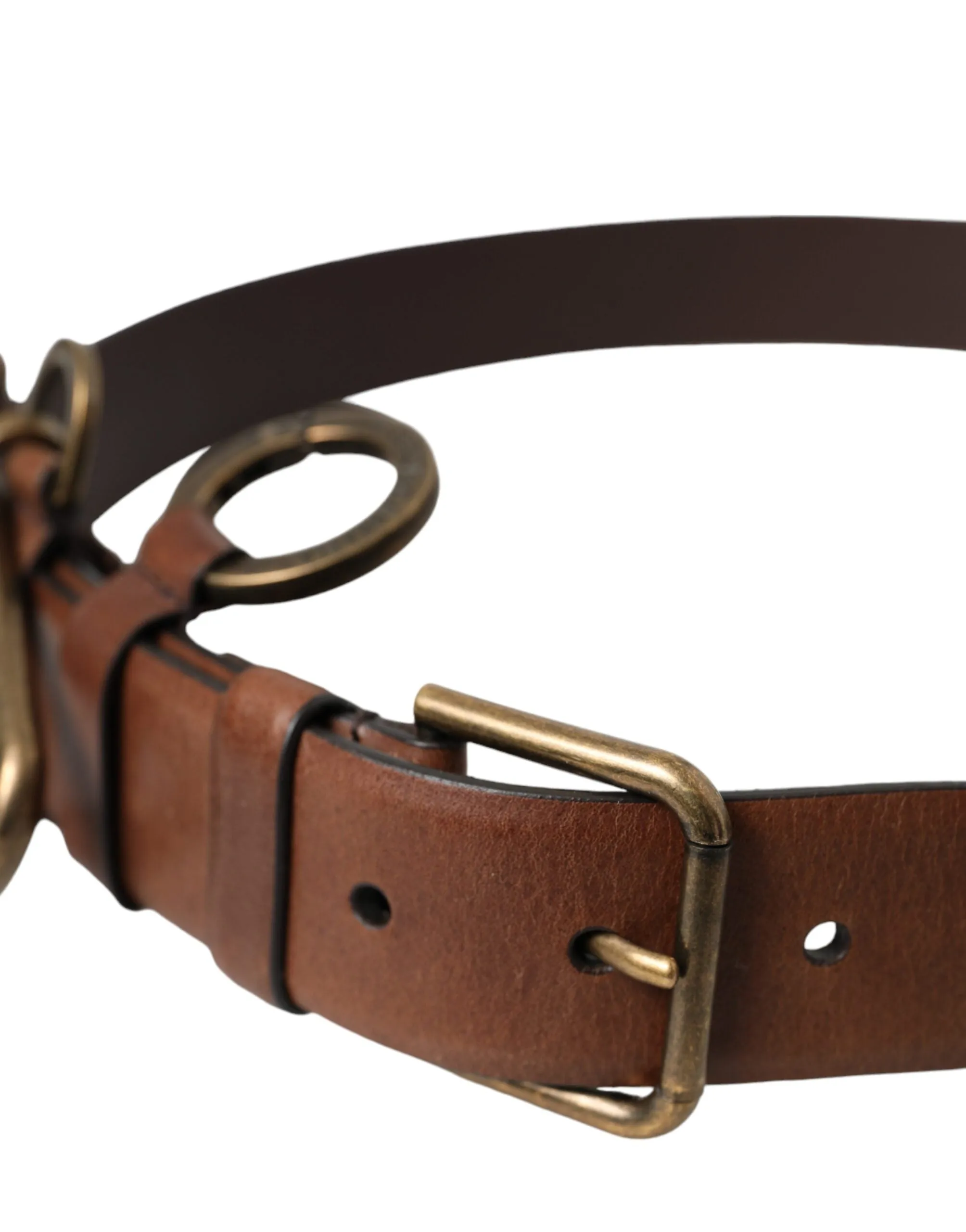 Brown Calf Leather Gold Metal Buckle Belt Men sold by Louxly product image thumbnail 4
