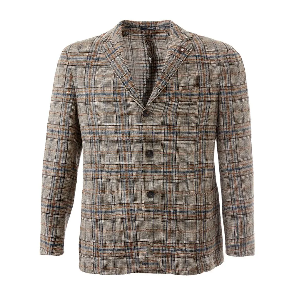 Lardini Elegant Multicolor Linen Jacket sold by Louxly