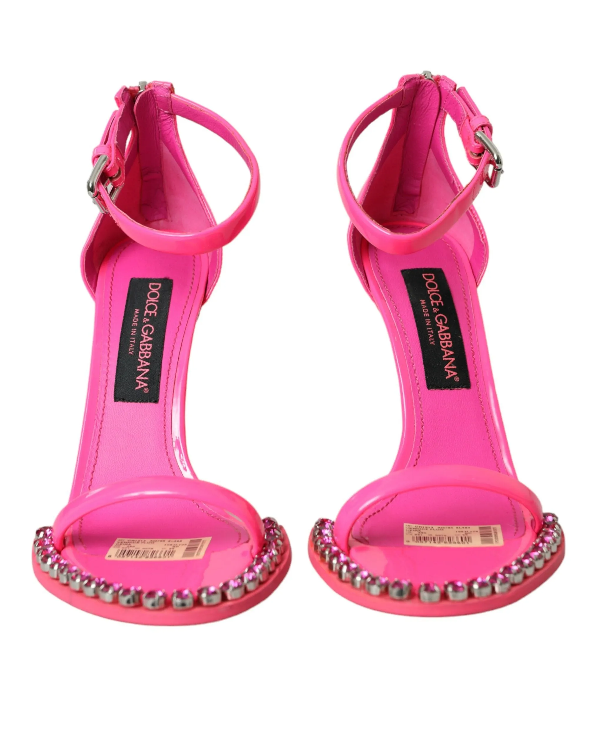 Pink Leather Crystal Heels Sandals Shoes sold by Louxly product image thumbnail 2
