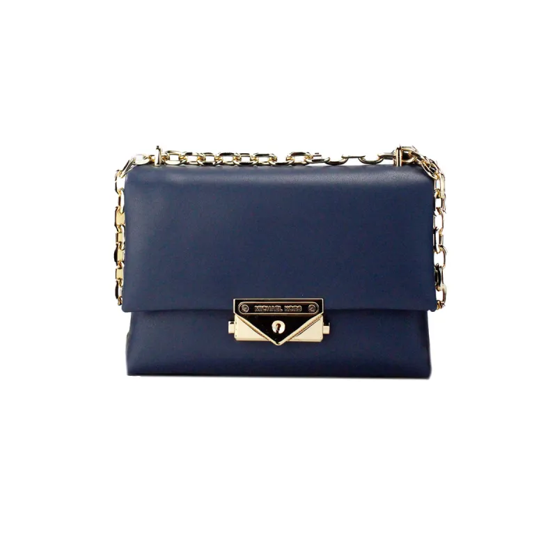 Cece Small Navy Vegan Leather Convertible Flap Crossbody Bag sold by Louxly
