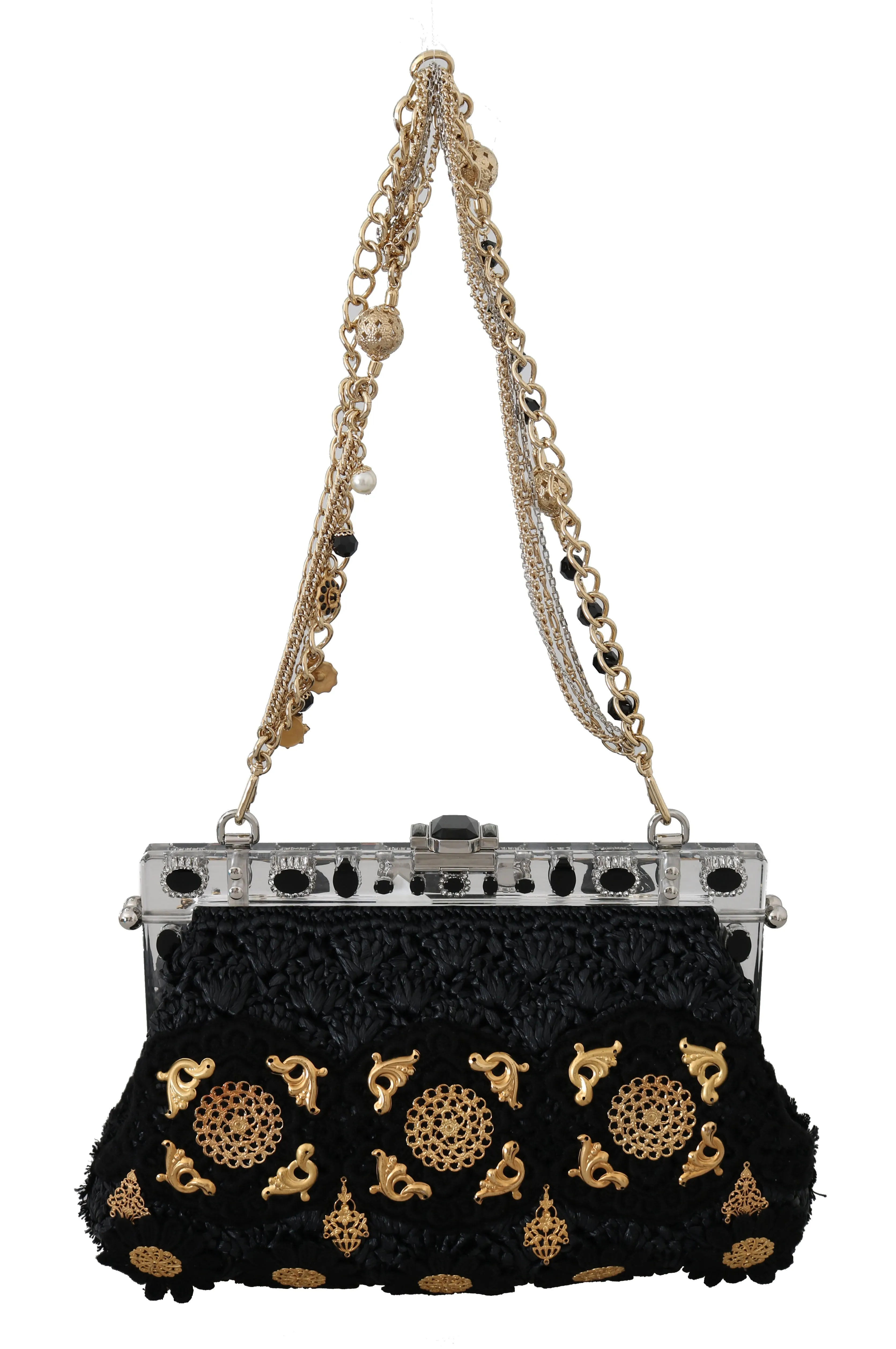 Black Tassel Gold Baroque Crystal Evening Clutch sold by Louxly product image thumbnail 4
