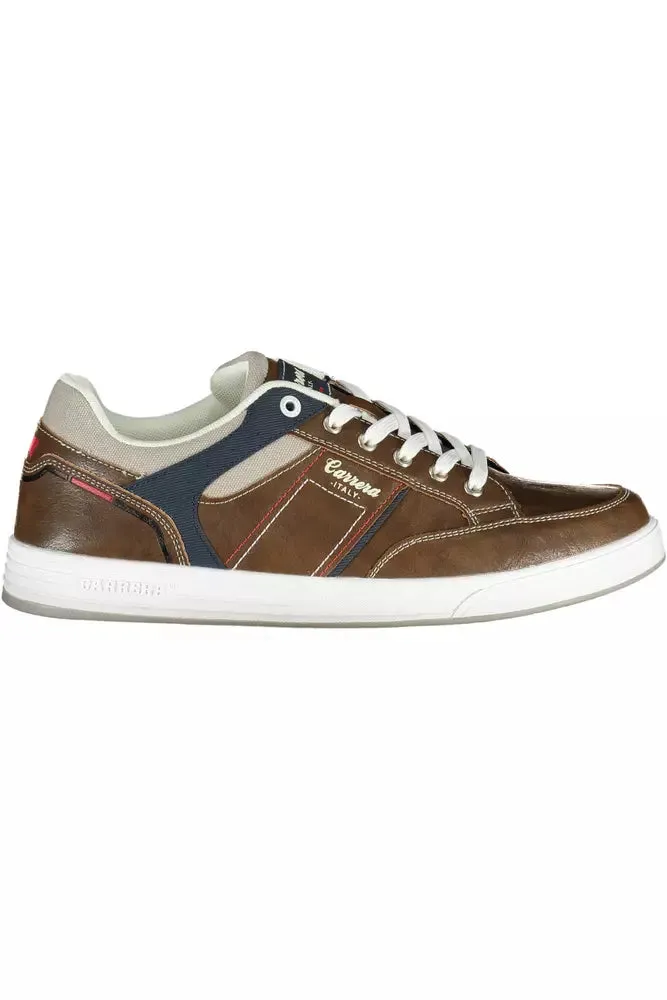 Brown Eco Leather Men Sneaker sold by Louxly