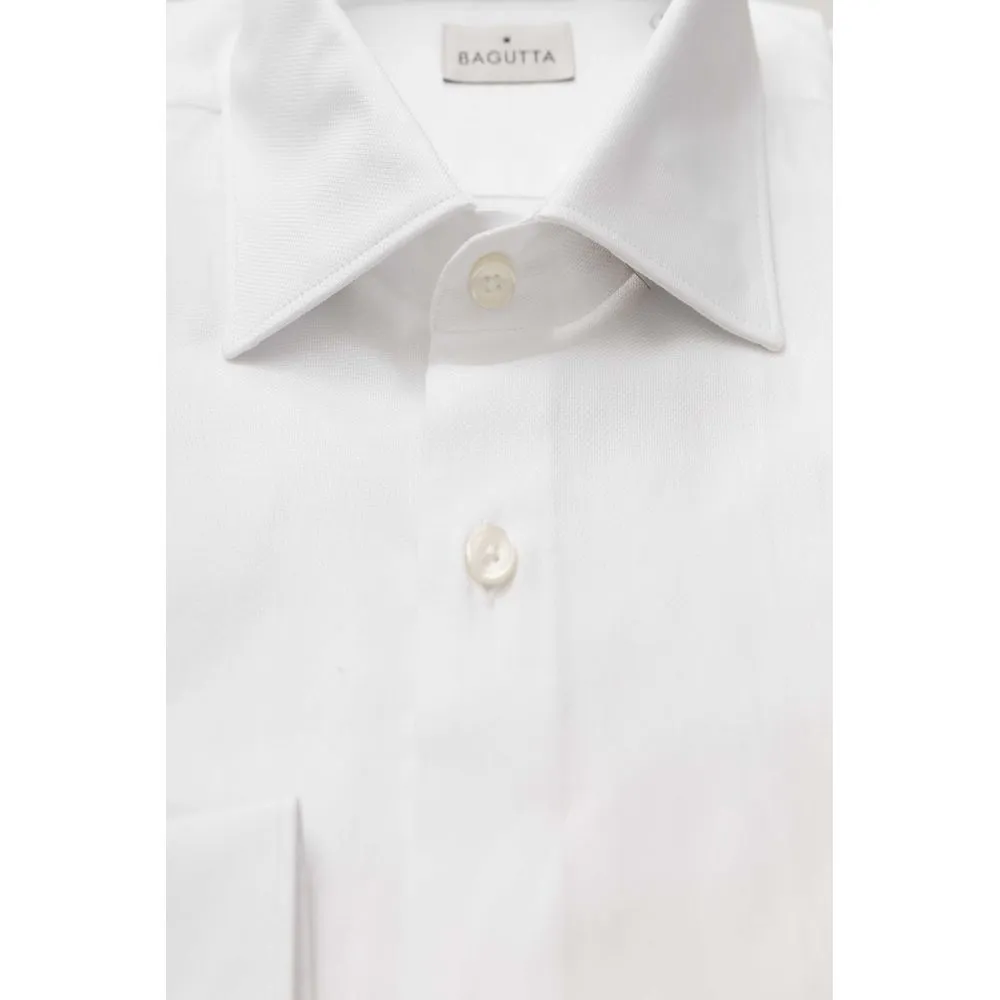 Elegant White Cotton French Collar Shirt sold by Louxly product image thumbnail 2