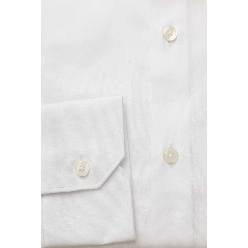 Elegant White Cotton French Collar Shirt sold by Louxly product image thumbnail 3