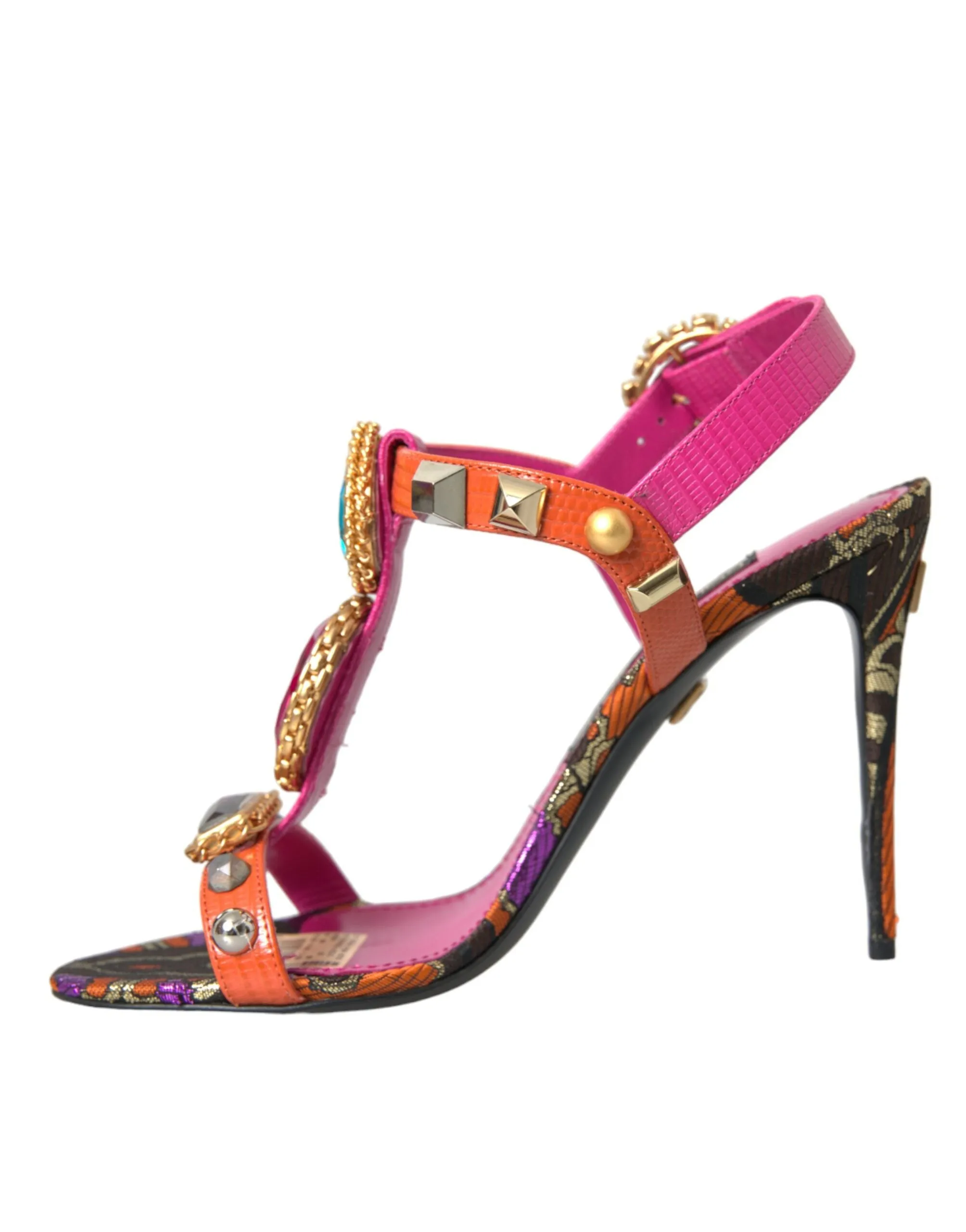 Pink Jacquard Crystals Sandals Heels Shoes sold by Louxly product image thumbnail 5