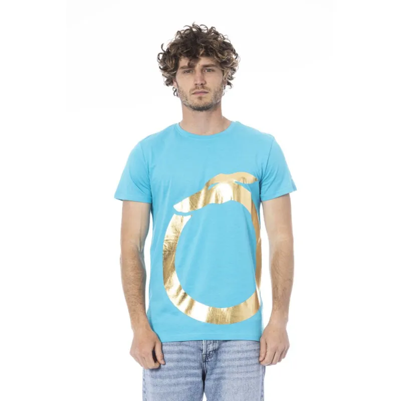 Light Blue Cotton T-Shirt sold by Louxly