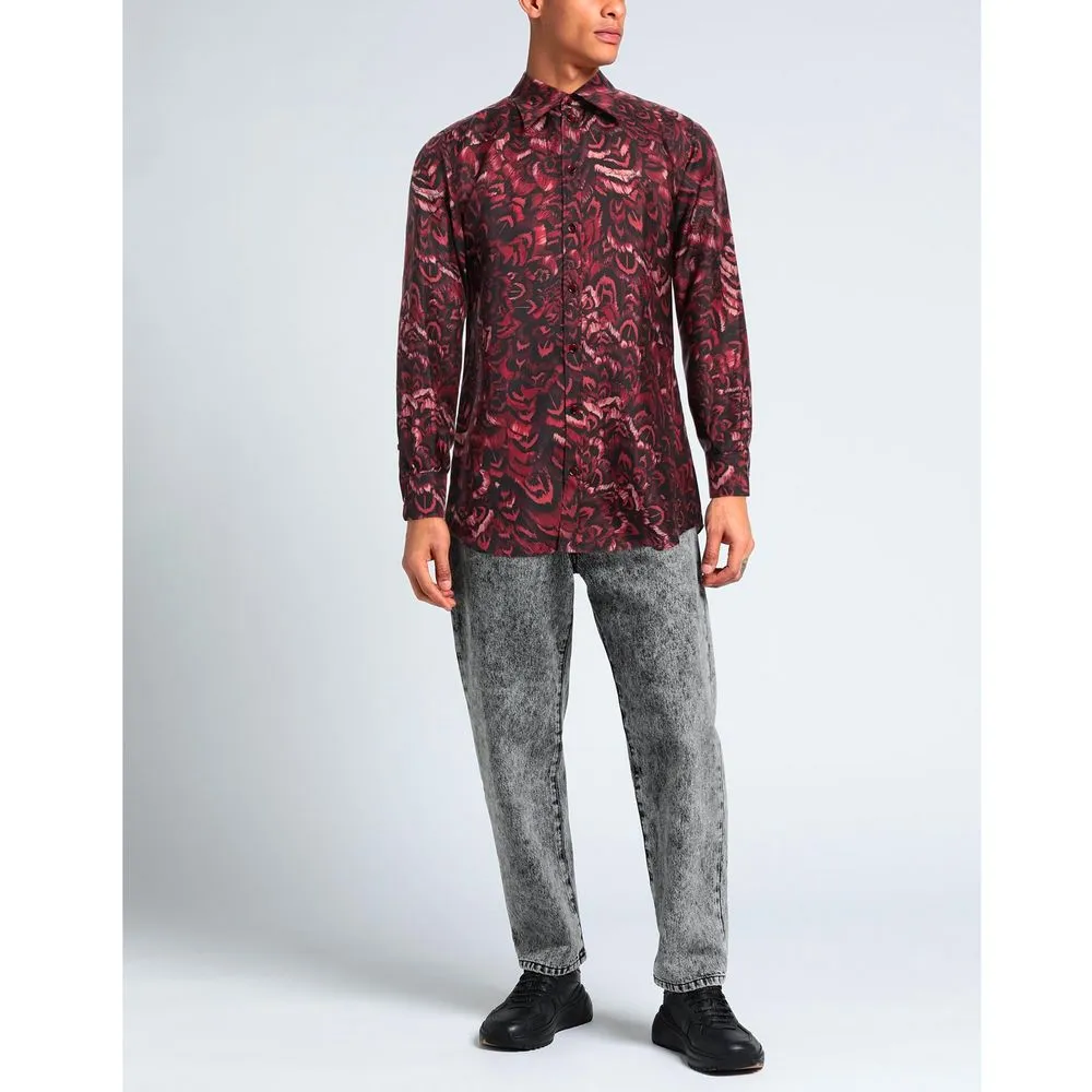 Elegant Pink Silk Men's Shirt sold by Louxly product image thumbnail 2