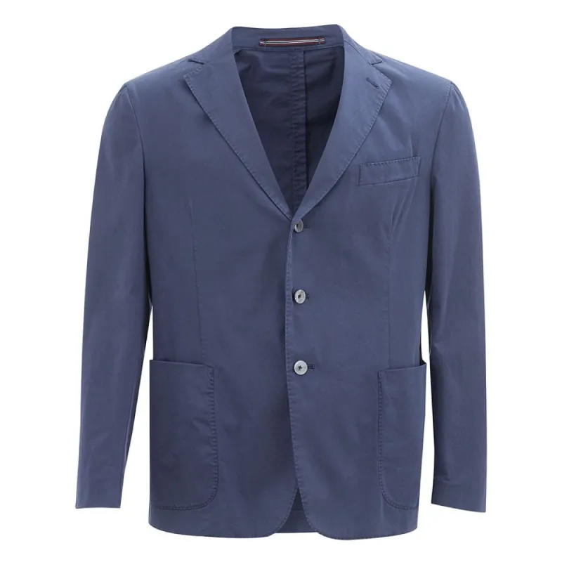Elegant Blue Cotton Jacket sold by Louxly
