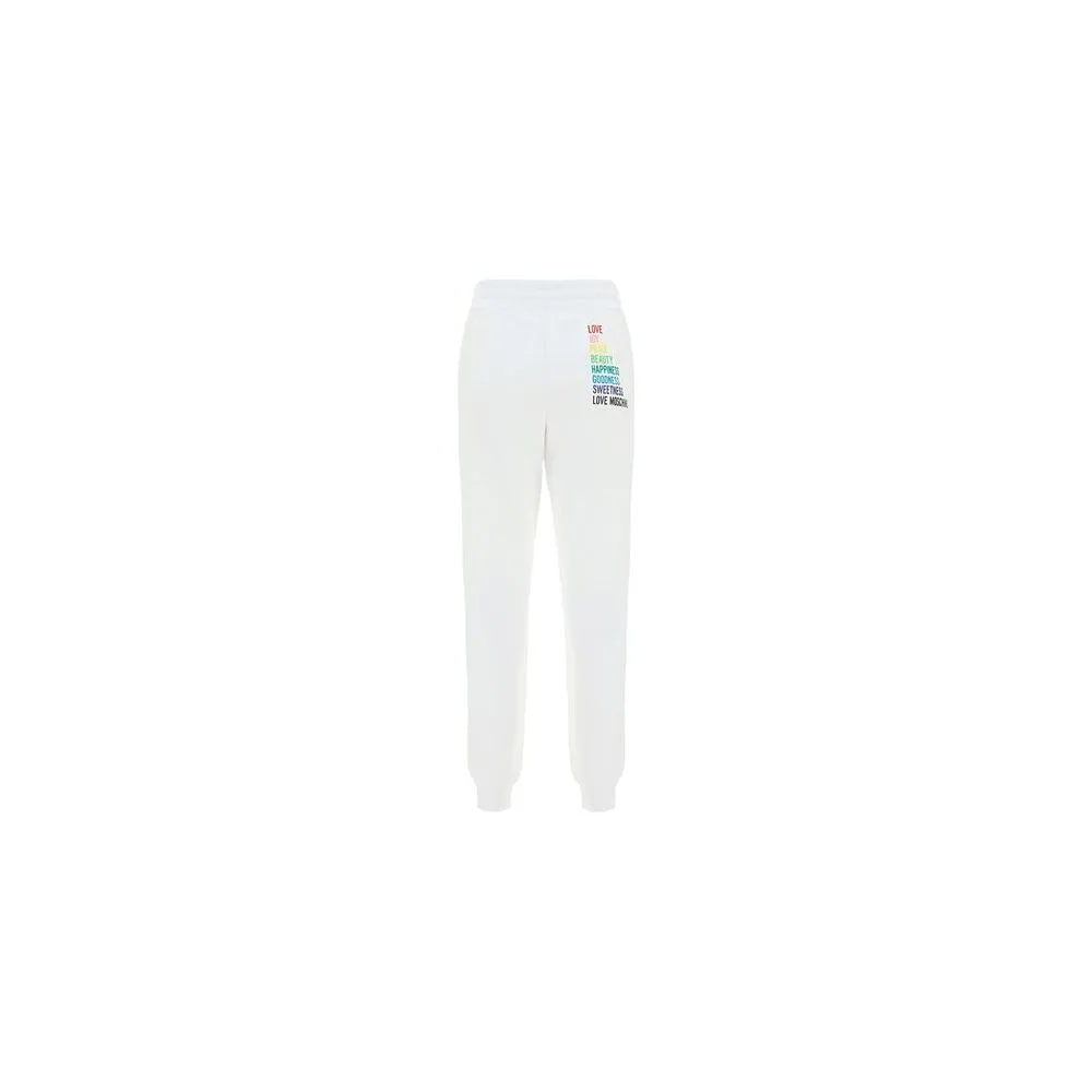 Chic White Cotton Pants with Rainbow Accents sold by Louxly product image thumbnail 2