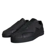 Black Leather Slip On Low Top Sneakers Shoes sold by Louxly product image thumbnail 3
