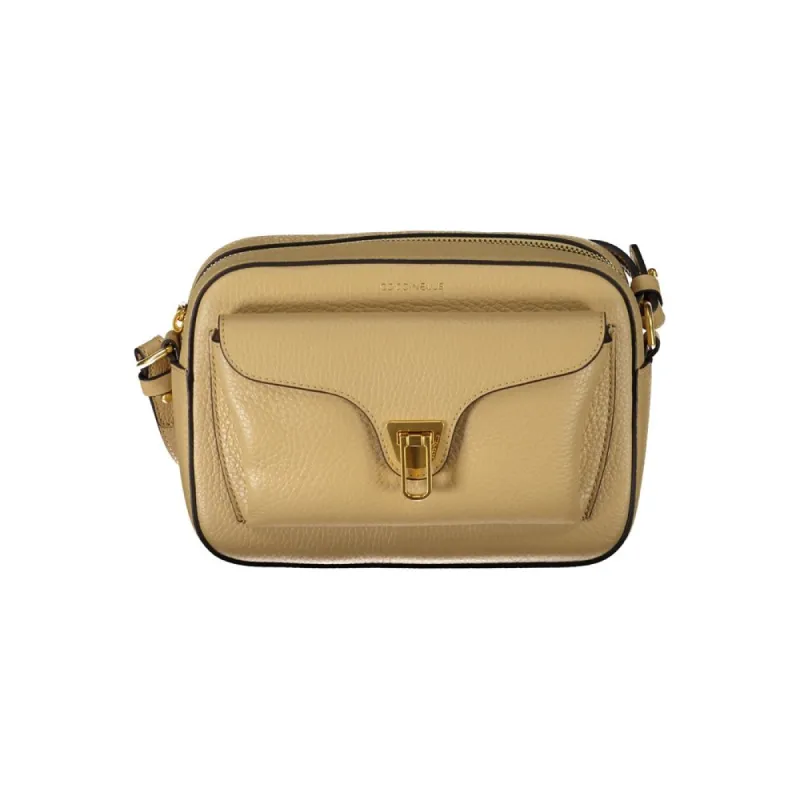 Beige Leather Handbag sold by Louxly