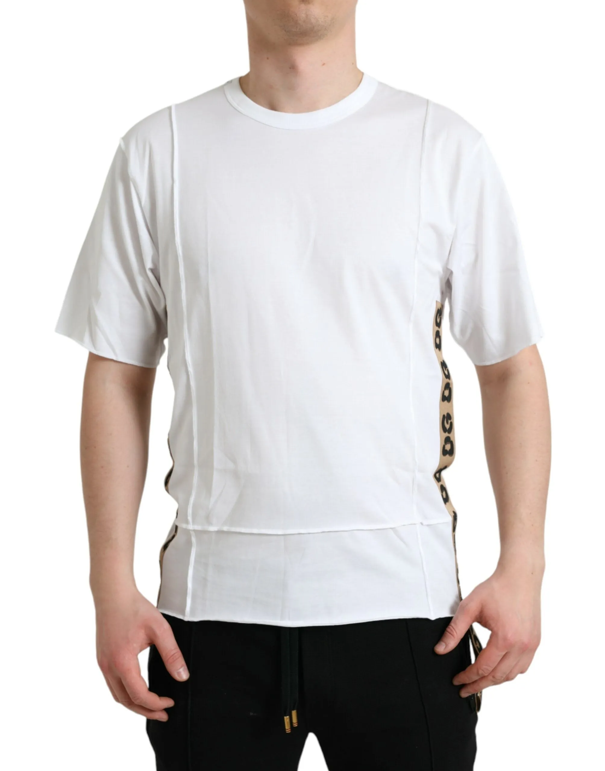 White Logo Crew Neck Short Sleeves T-shirt sold by Louxly product image thumbnail 2
