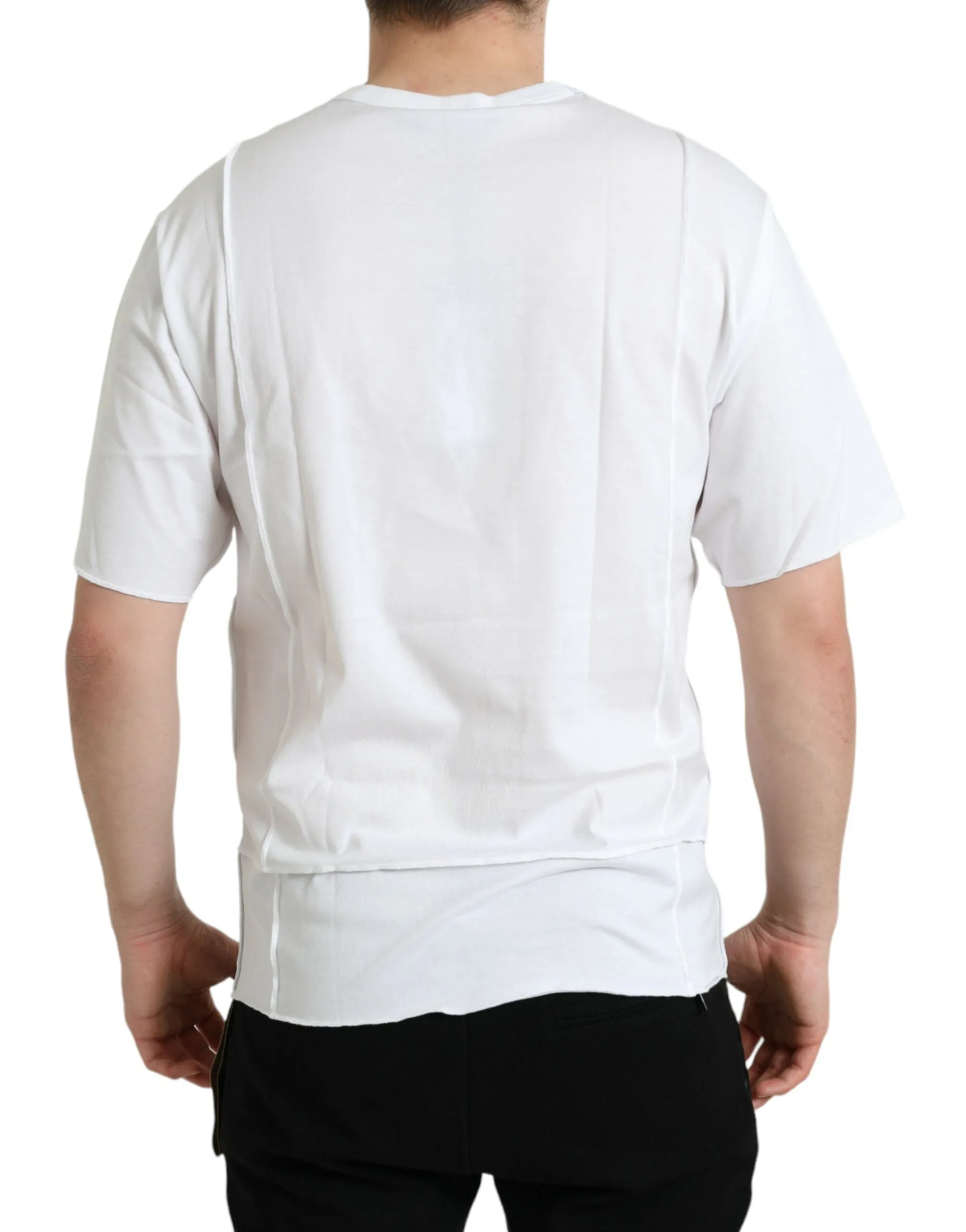 White Logo Crew Neck Short Sleeves T-shirt sold by Louxly product image thumbnail 3