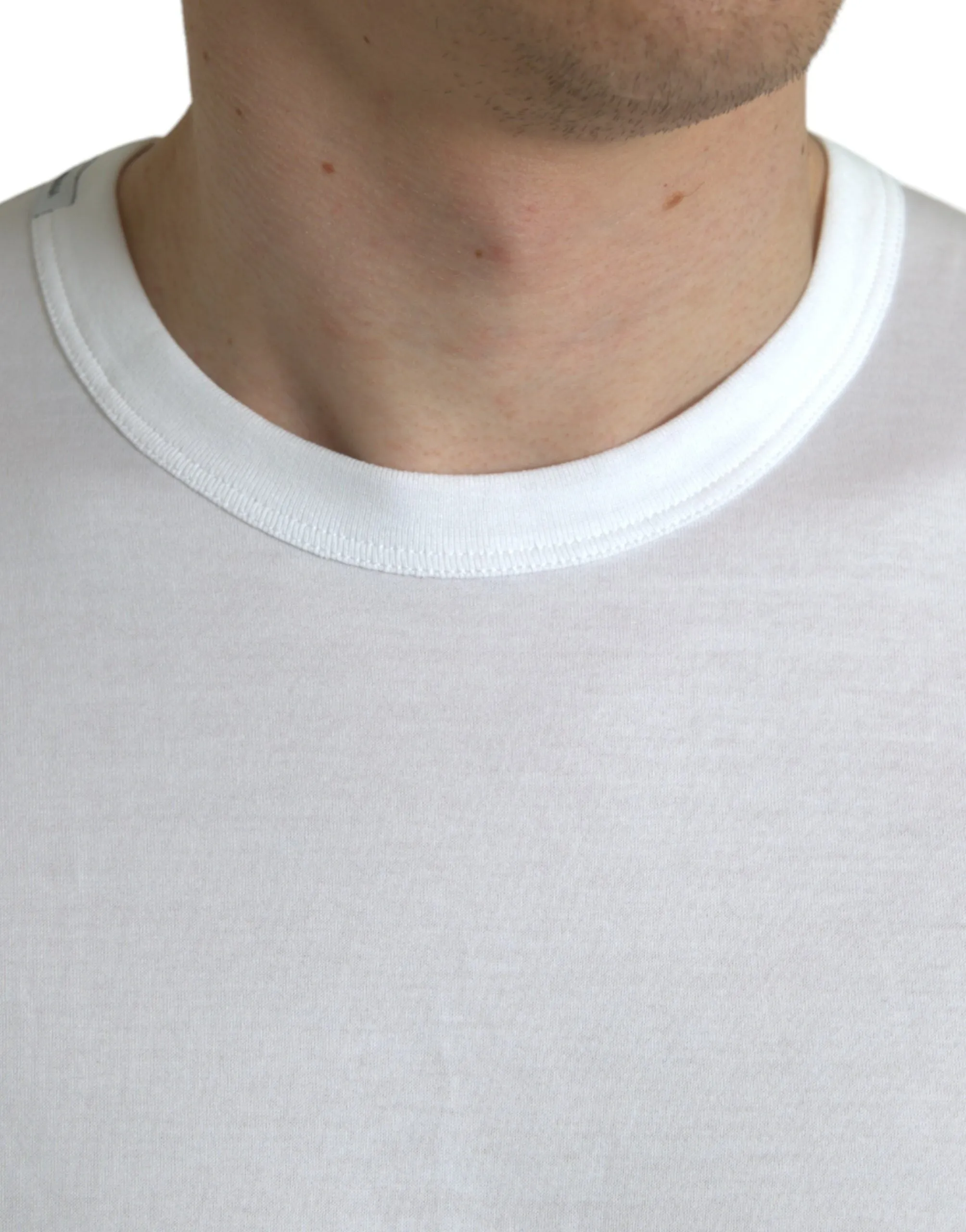 White Logo Crew Neck Short Sleeves T-shirt sold by Louxly product image thumbnail 4