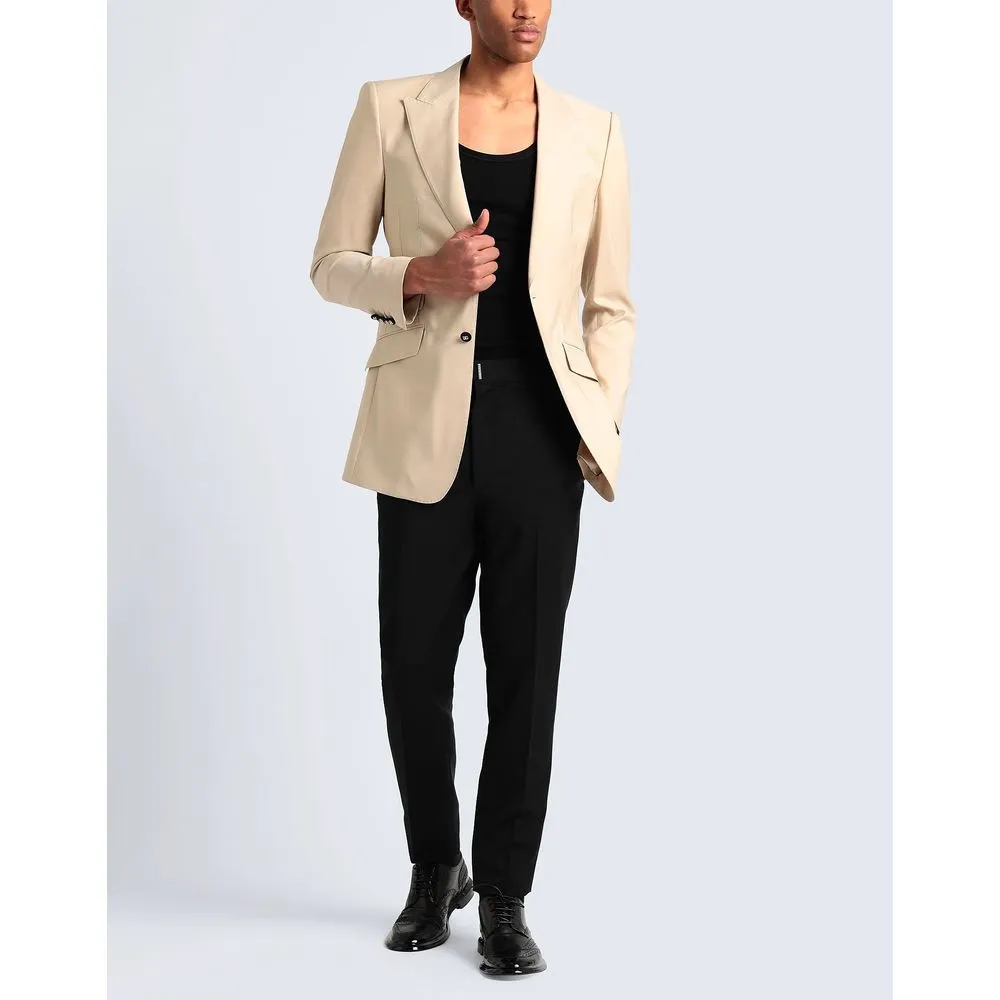 Beige Wool E Silk Blazer sold by Louxly product image thumbnail 2