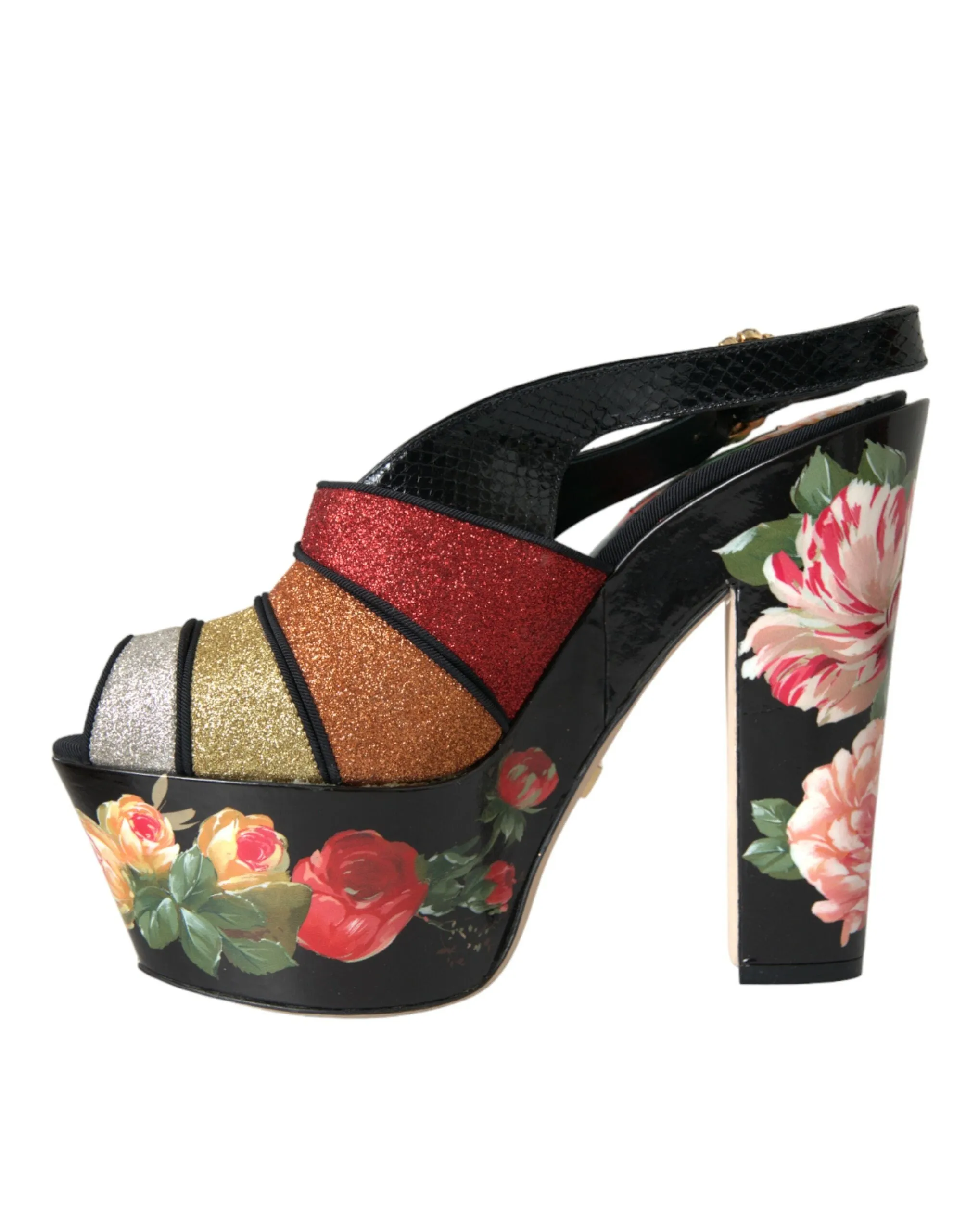 Multicolor Floral Crystal Platform Sandals Shoes sold by Louxly product image thumbnail 5