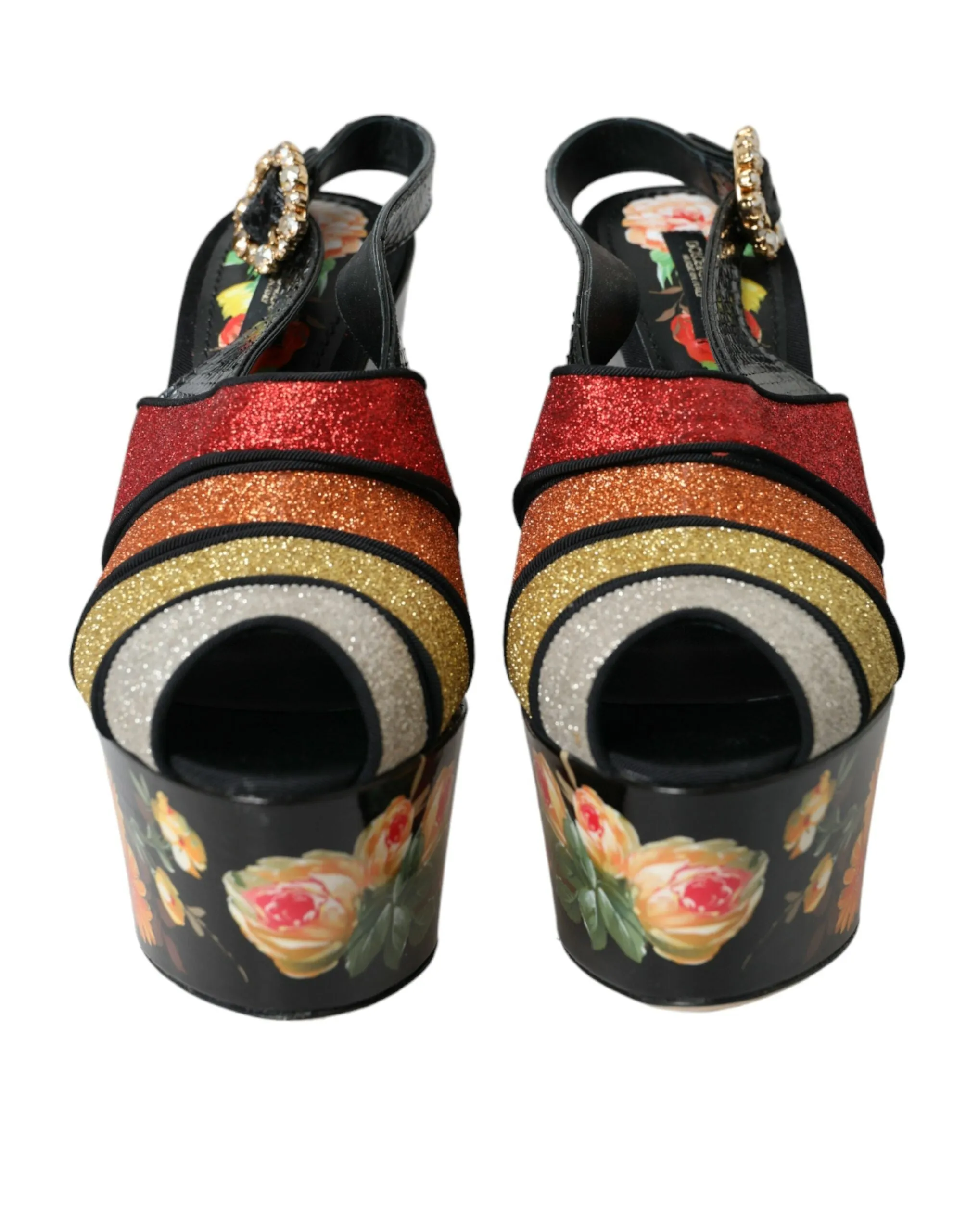 Multicolor Floral Crystal Platform Sandals Shoes sold by Louxly product image thumbnail 2
