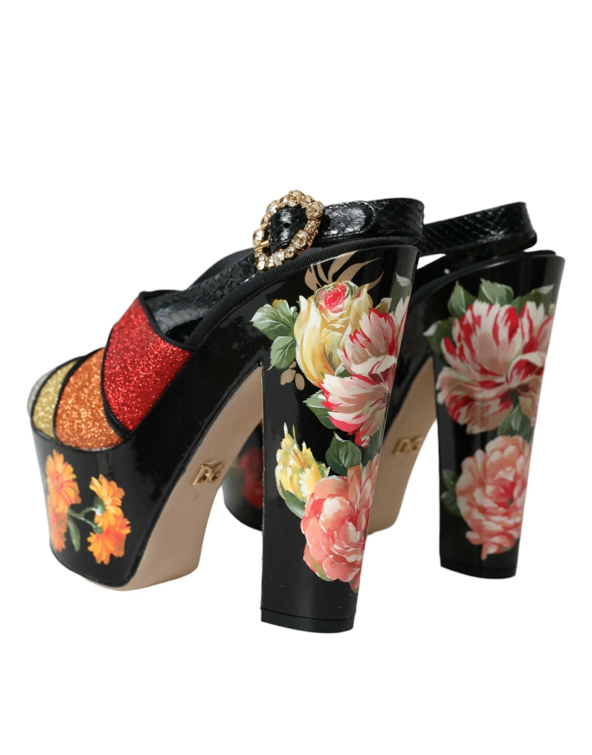 Multicolor Floral Crystal Platform Sandals Shoes sold by Louxly product image thumbnail 4