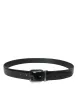 Black Leather Silver Metal Buckle Belt Men sold by Louxly
