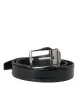 Black Leather Silver Metal Buckle Belt Men sold by Louxly