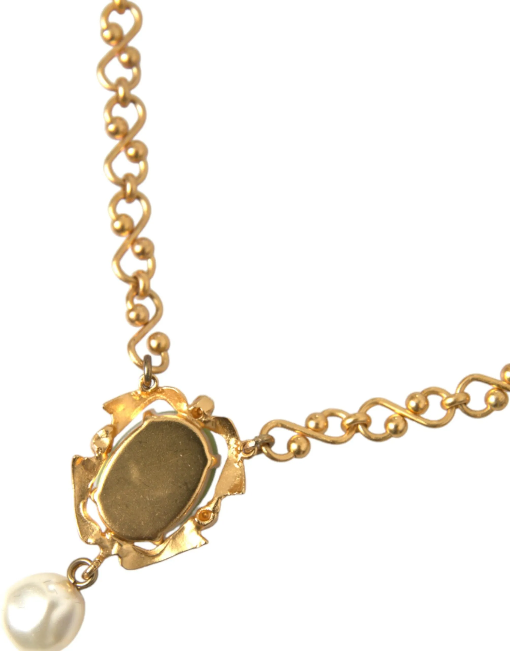 Gold Brass Chain Pearl Pendant Charm Necklace sold by Louxly product image thumbnail 5