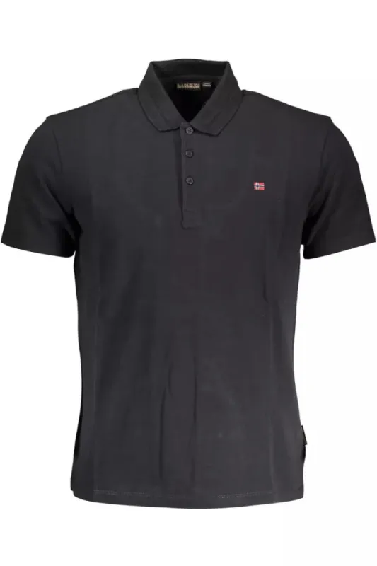 Black Cotton Men Polo Shirt sold by Louxly