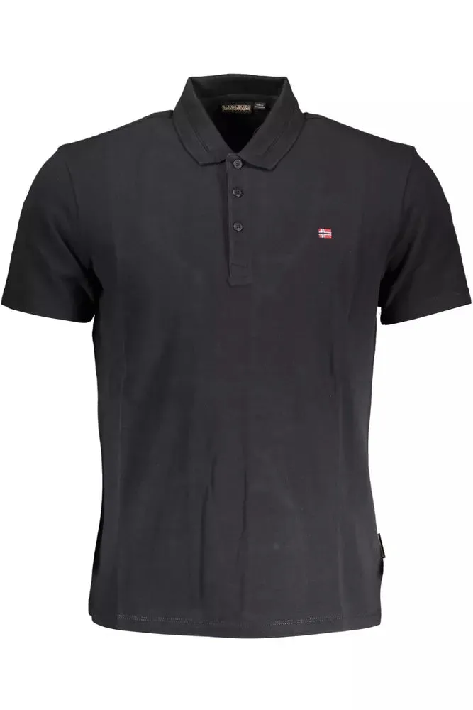 Black Cotton Men Polo Shirt sold by Louxly
