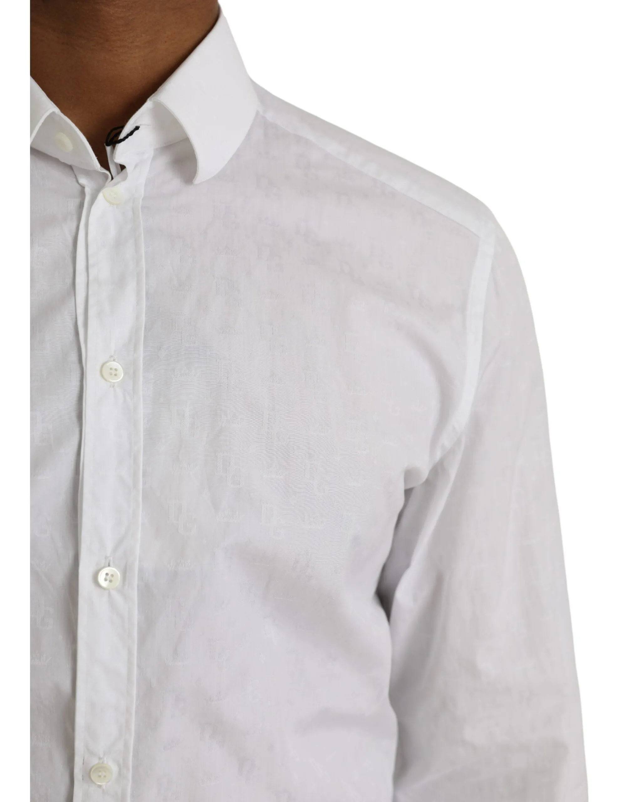 White Cotton Long Sleeve Dress GOLD Shirt sold by Louxly product image thumbnail 5