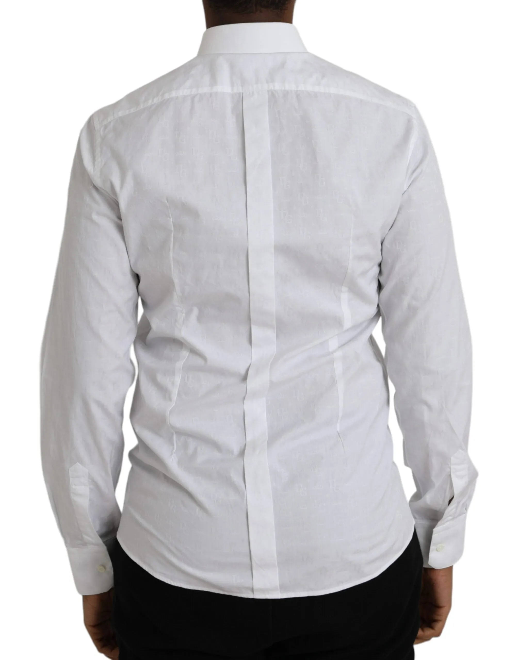 White Cotton Long Sleeve Dress GOLD Shirt sold by Louxly product image thumbnail 3