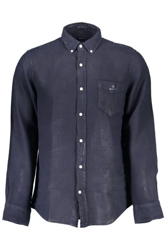 Blue Linen Men Shirt sold by Louxly