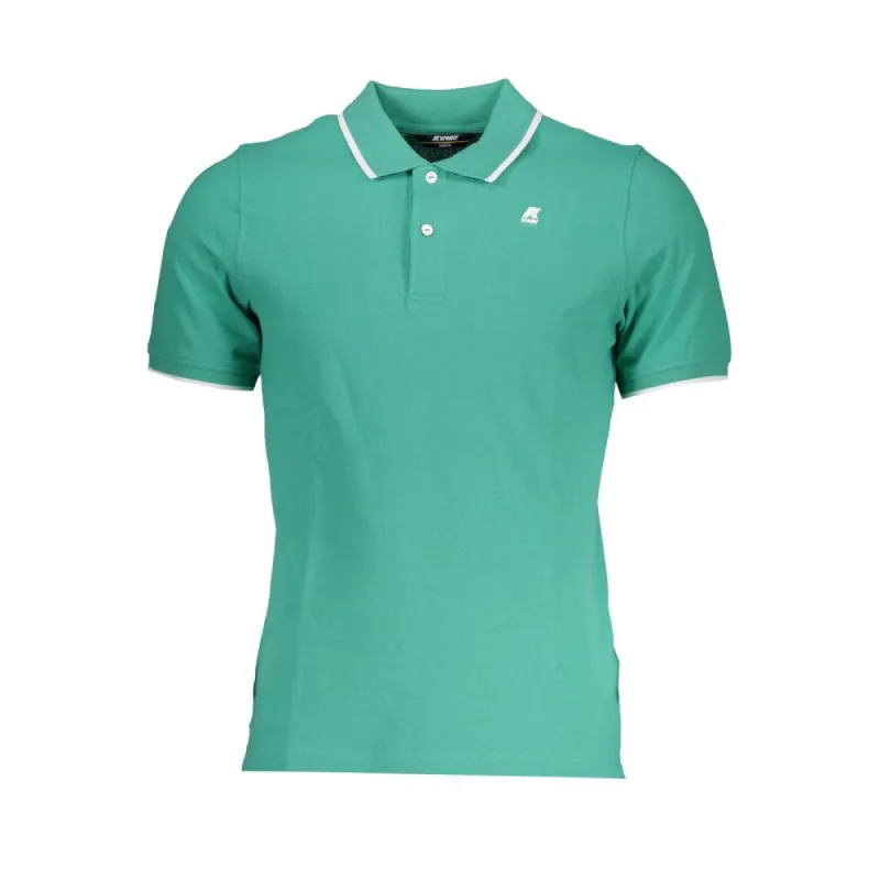 Elegant Green Cotton Stretch Polo Shirt sold by Louxly