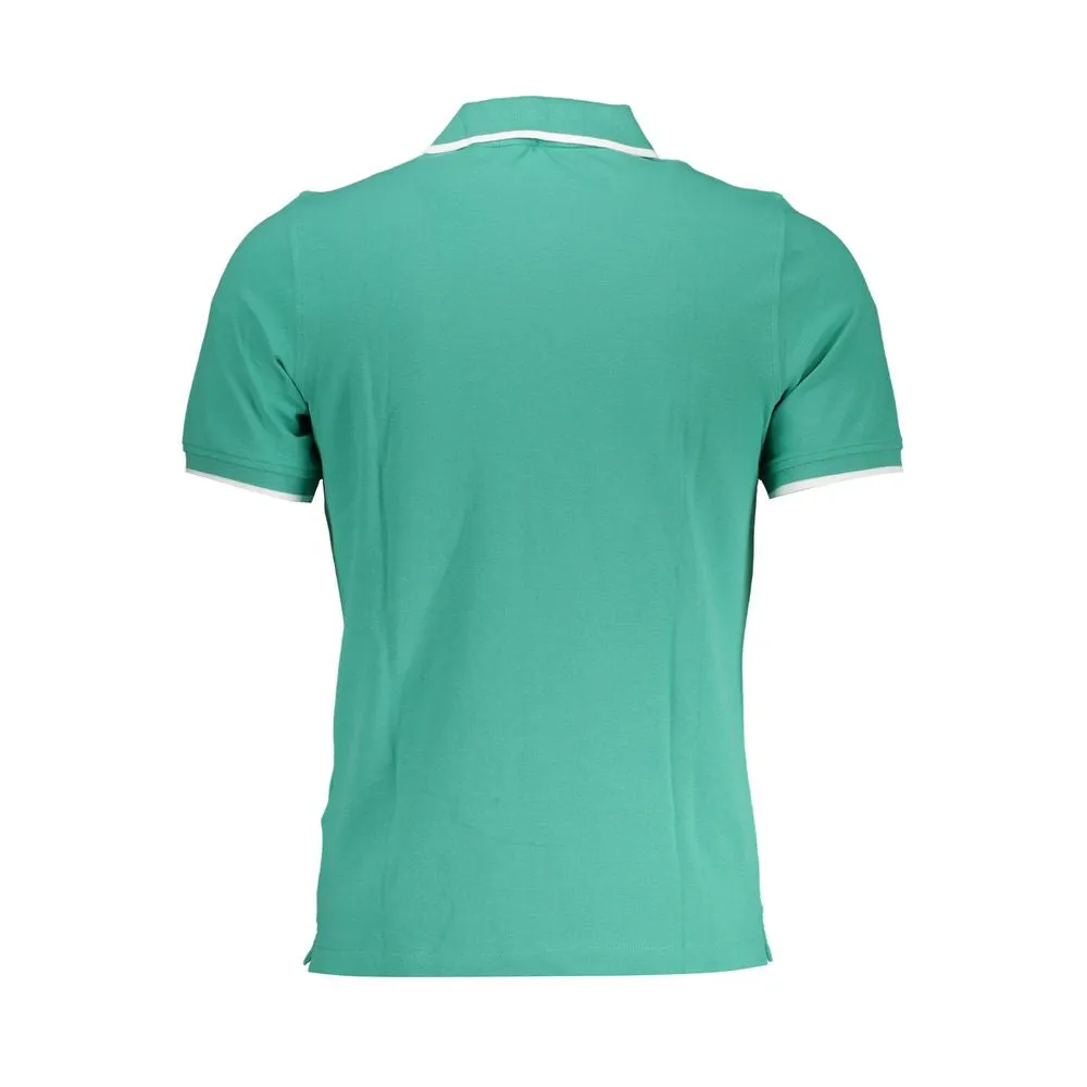 Elegant Green Cotton Stretch Polo Shirt sold by Louxly product image thumbnail 2