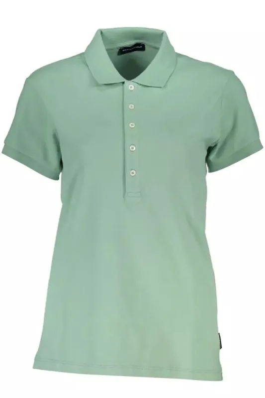 Green Cotton Women Polo Shirt sold by Louxly