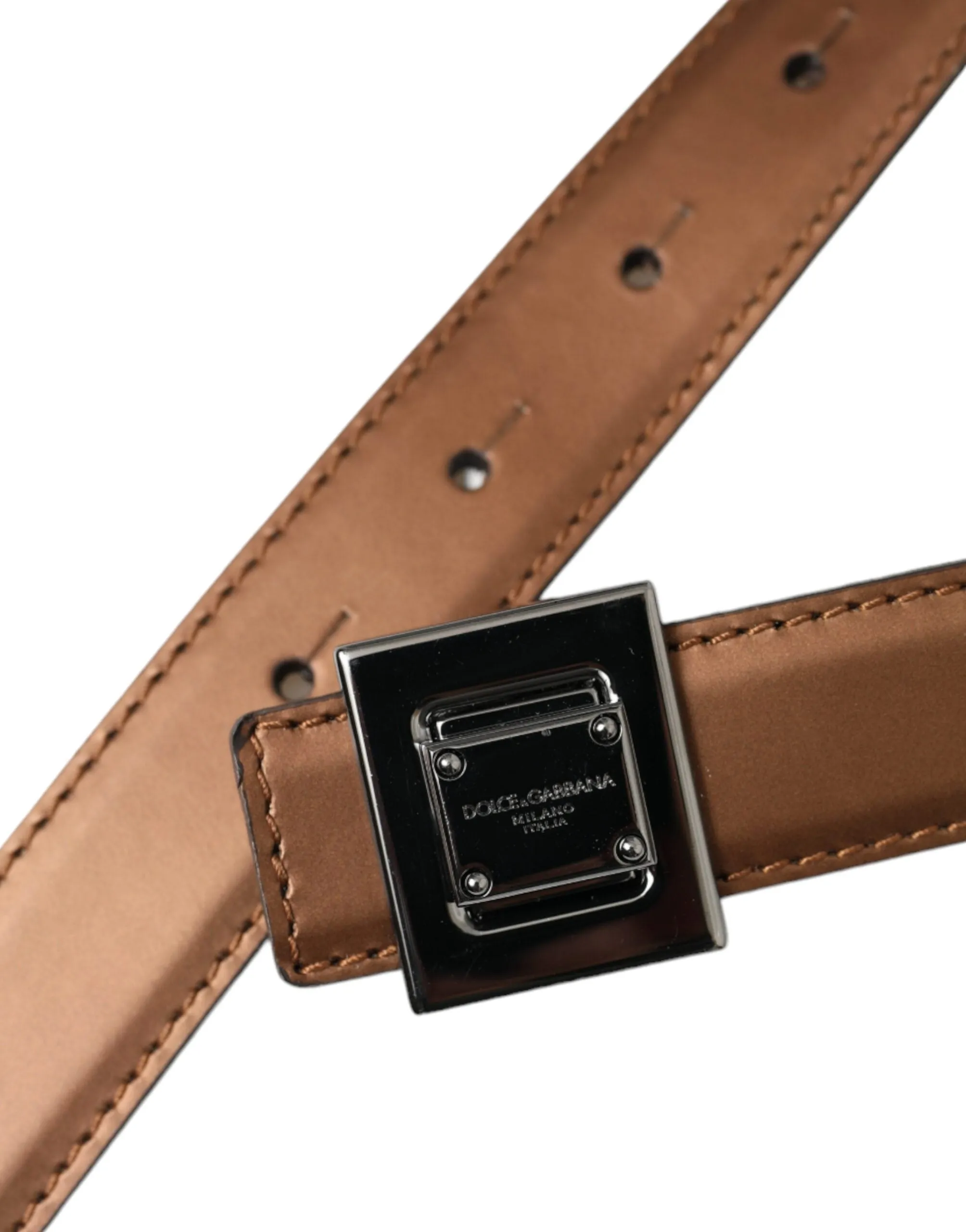 Bronze Leather Square Metal Buckle Belt sold by Louxly product image thumbnail 5