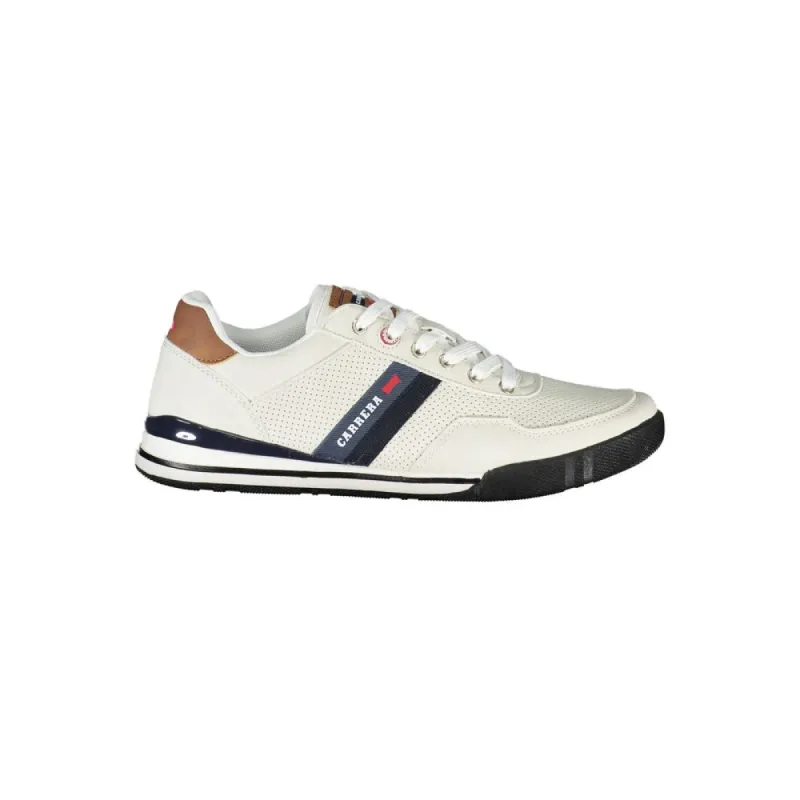 Sleek White Sneakers with Contrast Accents sold by Louxly
