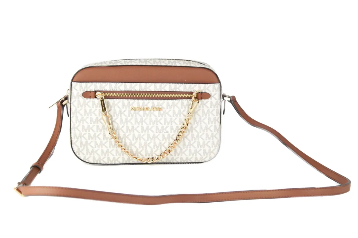 Jet Set Item Large East West Signature Leather Zip Chain Crossbody Handbag sold by Louxly