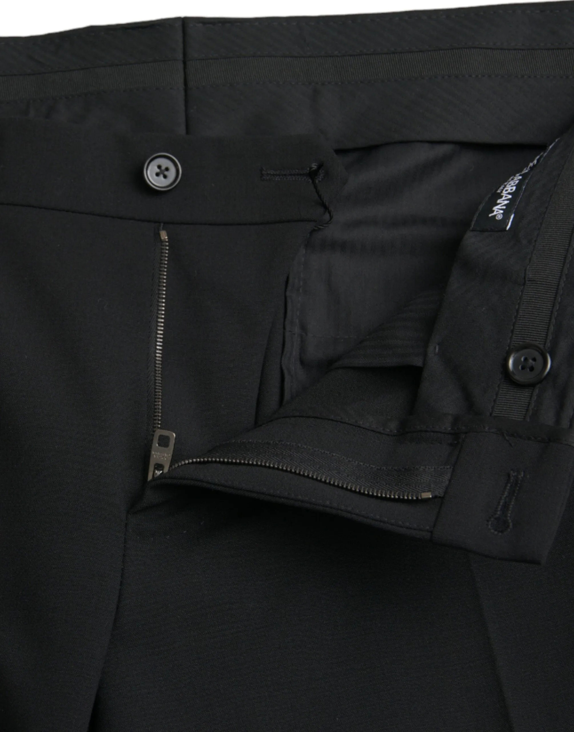 Black Wool Slim Fit Dress Formal Pants sold by Louxly product image thumbnail 4