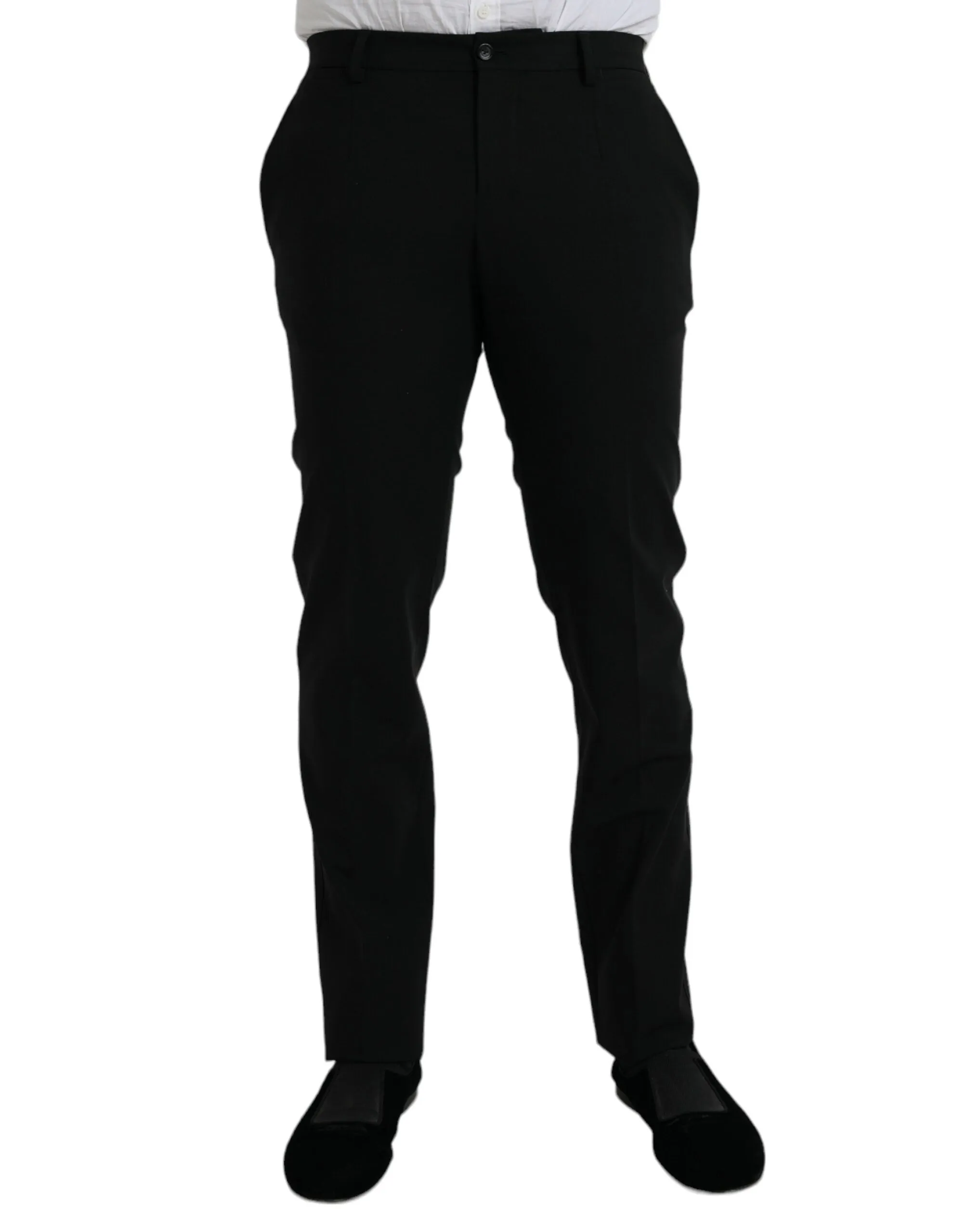 Black Wool Slim Fit Dress Formal Pants sold by Louxly