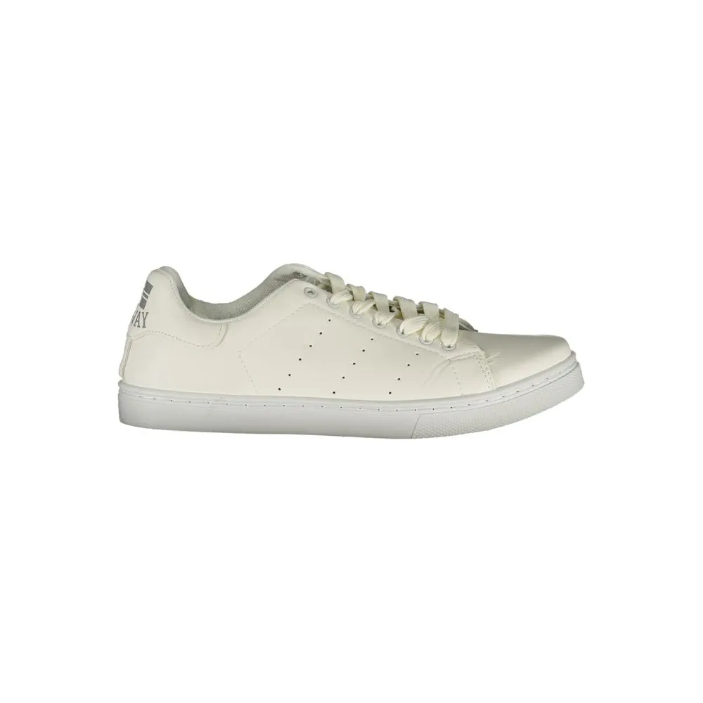 White Polyester Sneaker sold by Louxly