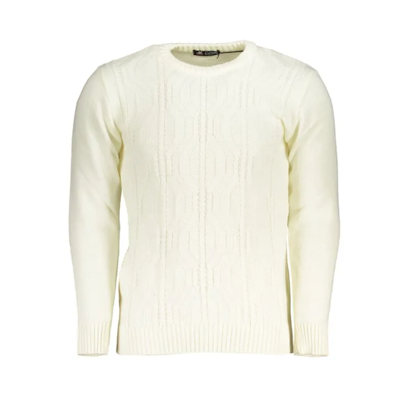 White Fabric Sweater sold by Louxly