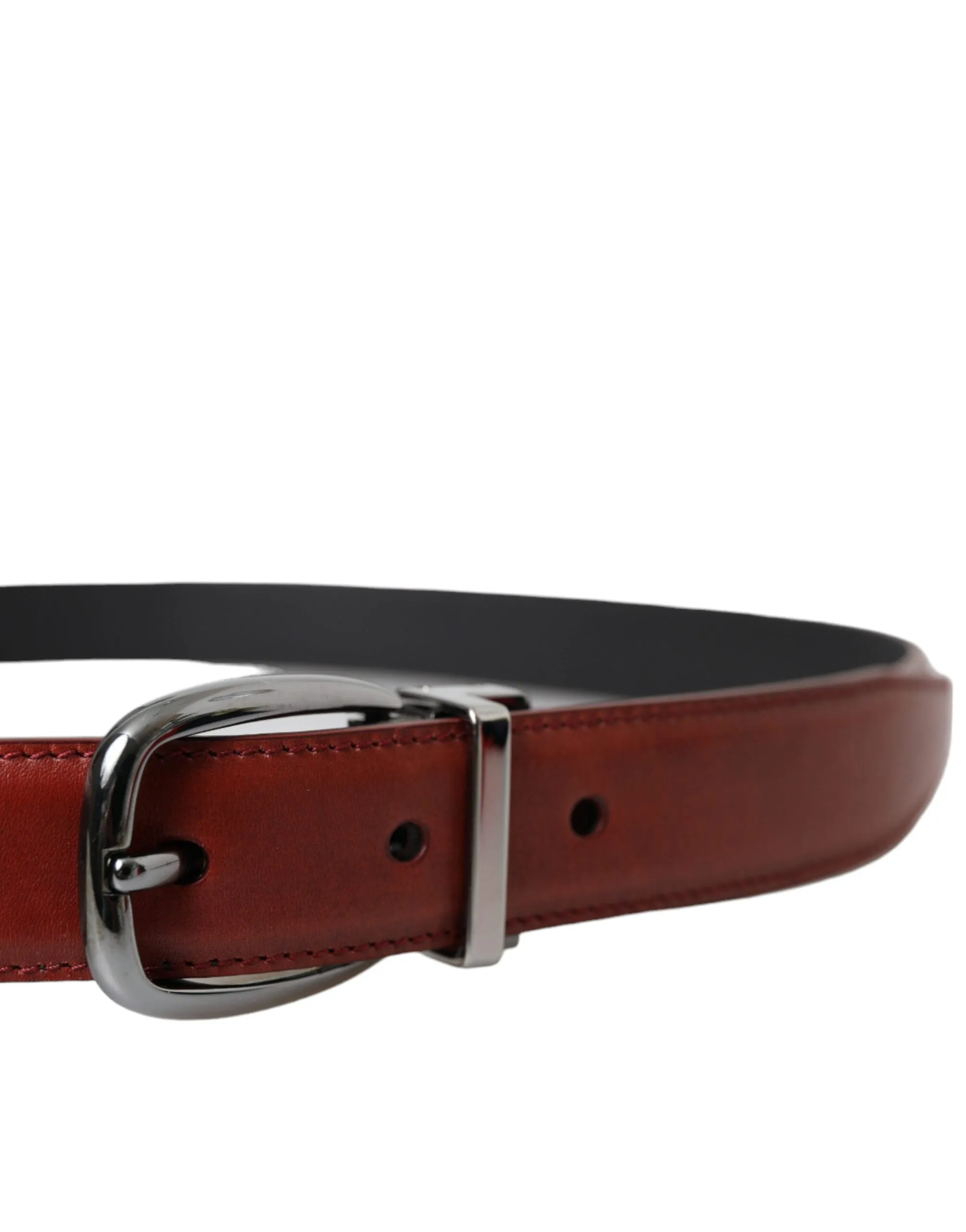 Brown Leather Silver Metal Buckle Belt Men sold by Louxly product image thumbnail 3